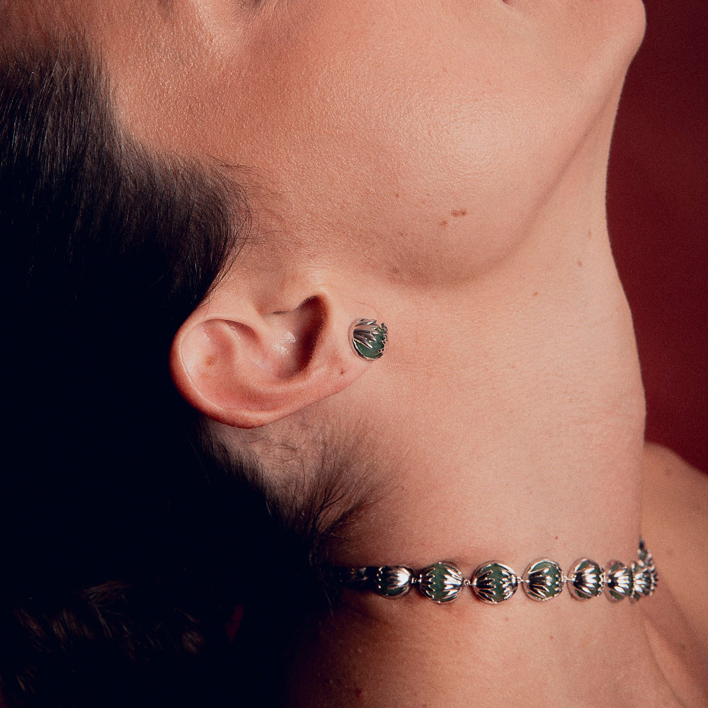 choker pedra verde