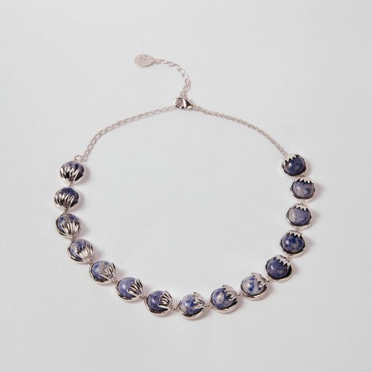 Choker pedra azul sodalita
